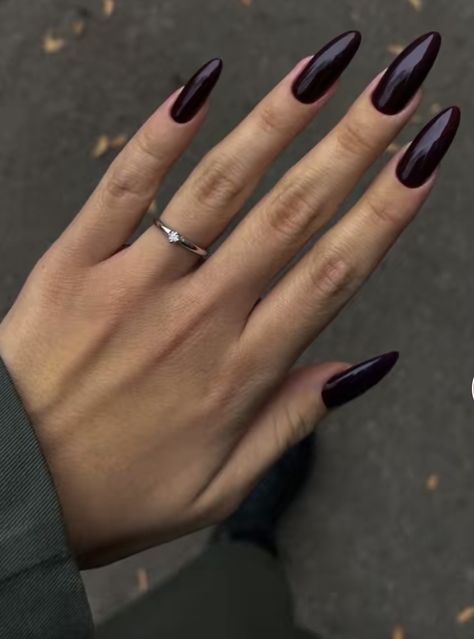 Light Black Nails, Dark January Nails, Dark Violet Nails Designs, Dark French Nails, Dark Purple Nails, Violet Nails, Short Coffin Nails, Gray Nails, Nail Envy