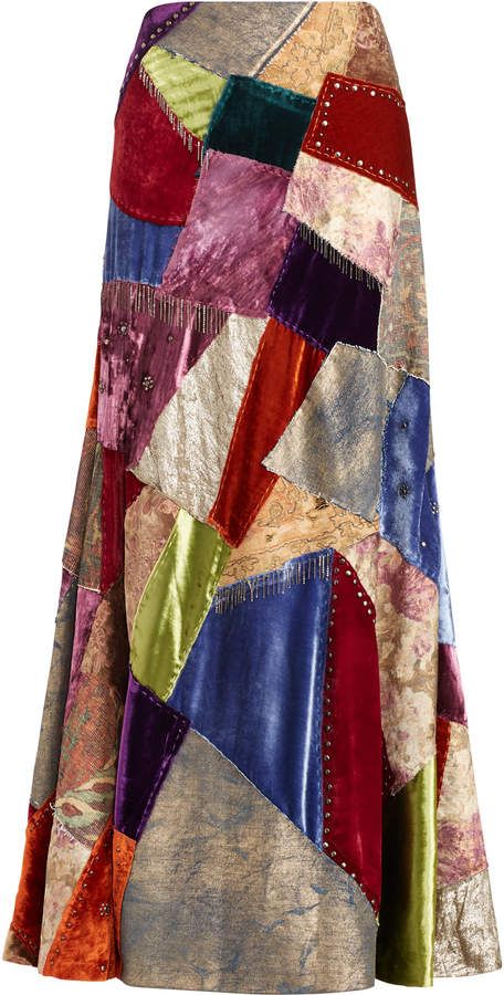 Ralph Lauren Bryleigh Patch Maxi Skirt#affiliatelink Patchwork Fashion, Patchwork Skirt, Ralph Lauren Style, Embellished Jeans, Upcycled Fashion, Patchwork Fabric, Ralph Lauren Collection, Patchwork Dress, Patchwork Designs