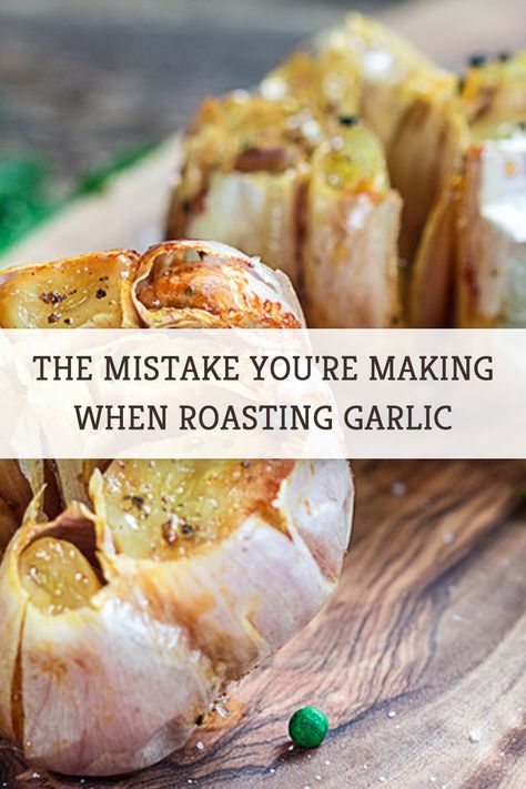 We know what roasted garlic should taste like, which is what makes it so frustrating when our roasted garlic ends up tasting boring — or bitter! #garlic #roastedgarlic #foodtips Roast Garlic Bulb, Roast Whole Garlic, Roasting Garlic, Roasted Garlic Recipe, Garlic Roaster, Roasting Garlic In Oven, Roasted Garlic Cloves, Garlic Uses, Appetizers Easy Finger Food