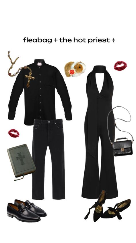 Fleabag and hot priest halloween costume #fleabag #hotpriest #halloween Hot Priest Costume, Fleabag Costume, Priest Halloween Costume, Priest Halloween, Karneval Costume, Priest Costume, Halloween Couples Costume, Halloween Duo, Shrek Party