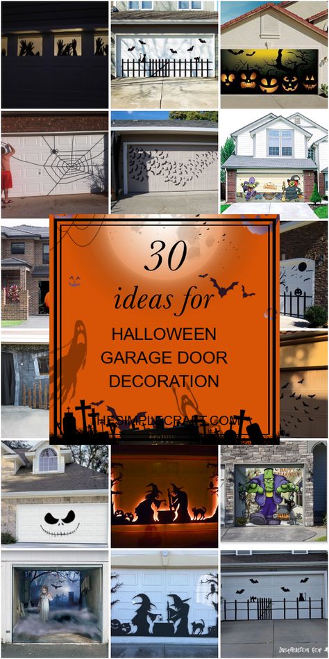 30 Ideas for Halloween Garage Door Decoration #halloween #garage #door #decoration #BestHalloweenIdeas #halloweengaragedoordecoration Diy Halloween Garage Door Decorations, Halloween Garage Door Ideas, Garage Door Halloween Decor Diy, Diy Halloween Garage Door, Garage Halloween Decor, Halloween Garage Decorations, Haunted Playground, Garage Door Halloween Decor, Halloween Garage Door Decorations