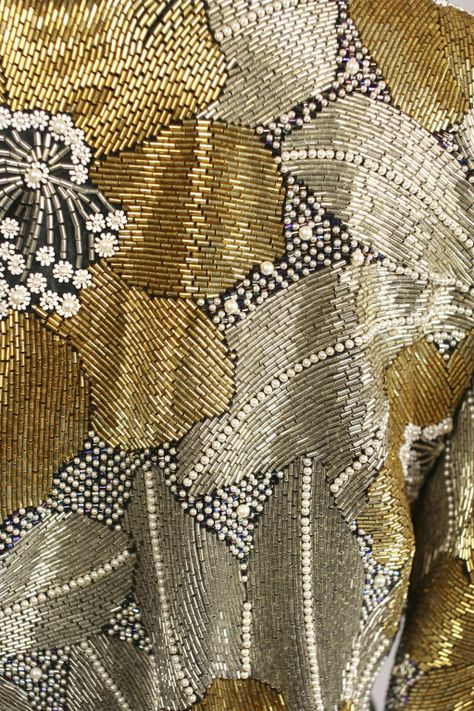 Gold and Silver Beading Tambour Beading, Haute Couture Embroidery, Embroidery Fashion Detail, Embellishment Details, Tambour Embroidery, Couture Embroidery, Gold Work, Gold Embroidery, Embroidery Fashion