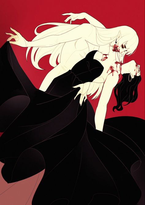 Vampire Bites, Lesbian Art, Vampire Art, Beautiful Dark Art, Art Poses, Funky Art, Art Reference Poses, Pretty Art, Cool Drawings