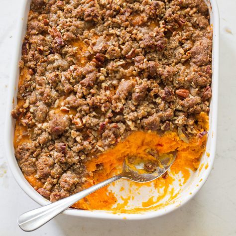 Sweet Potato Casserole Ruths Chris Sweet Potato Casserole, Raspberry Truffles, Falafel Vegan, Bourbon Sweet Potatoes, Best Sweet Potato Casserole, Sweet Potato Casserole Easy, Sweet Potato Recipes Casserole, America's Test Kitchen Recipes, Cooks Illustrated