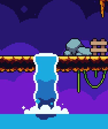 #wip of an updated waterfall #pixelart #gamedev Water Pixel Art, Rain Pixel Art, Pixel Art Waterfall, Aquatic Pixel Art, Stylized Waterfall, Game Dev, Commission Art, Pixel Art, Art