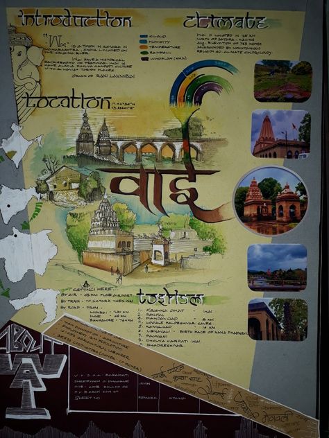 The sheet contains introduction about wai maharashtra. Sheets Composition Architecture, Settlement Study Architecture Sheet, Composition Of Sheets Architecture, Architectural Sheet Composition Ideas, Architecture Case Study Sheet Composition, Site Introduction Sheet Architecture, Introduction Sheet Architecture, History Sheets Architecture Presentation, Concept Architecture Sheet