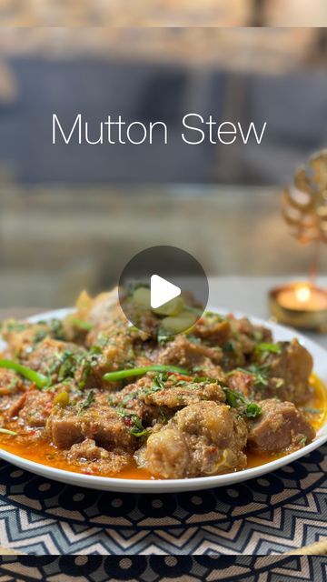 Sara  | Home Chef on Instagram: "Chatpata Mutton Stew

RECIPE CARD

💫Step 1
Mutton 1 kg
Garlic paste 1 tablespoon
Salt 1 tablespoon
Vinegar 2 tablespoons 
Water (as required)

Dip your meat in the mentioned ingredients for 30 minutes and wash it.

💫Stew spice mix
Cardamom 3
Cumin seeds 1 tablespoon
Coriander seeds 1 tablespoon
Red round pepper 4-5
Black pepper corns 1/2 teaspoon

Roast everything in dry pan and grind it.

💫Step 2 
Meat 
Onions 2
Tomatoes 4
Salt 
Red chilli powder 1/teaspoon 
Coriander powder 1 tablespoon
Turmeric powder 1/4 teaspoon 
Oil 2 tablespoons 
Water 2 litres 

💫Step 3
Ghee/oil 3 tablespoons 
Ginger garlic paste 1 tablespoon
Stew spice mix
Green chillies 3-4
Yogurt 1 cup

Mix everything well and let it cook till the oil separates,add strained meat and let it co Mutton Stew Recipes, Mutton Stew, Mutton Recipe, Bakra Eid, Ginger Garlic Paste, Red Chilli Powder, Mutton Recipes, Cumin Seeds, Turmeric Powder