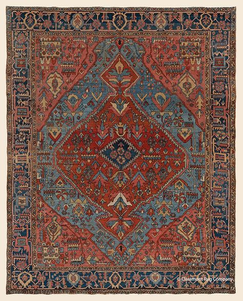 SERAPI HERIZ, Northwest Persian - Claremont Rug Co. Antique Rugs Persian Carpet, Rugs Persian, Room Size Rugs, Heriz Rug, Persian Carpets, Heriz Rugs, Rug Company, Antique Carpets, Botanical Drawings