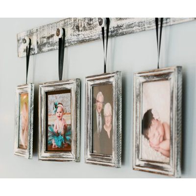 This wood wall frame is a new spin on a classic design. The four photo frame style allows you to display your fondest memories in a unique yet stylish way. Three Photo Frame, Cadre Photo Diy, Gresham Palace, Photo Frame Style, Barn Wood Picture Frames, Farmhouse Pictures, Picture Frame Crafts, Wall Frame Set, Picture Frame Decor