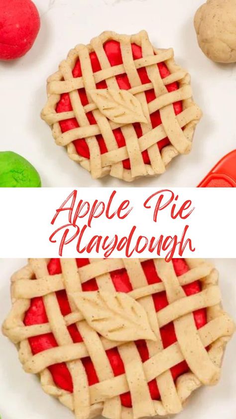 How to Make Apple Pie Scented Playdough: Unleash your inner baker and artist with our step-by-step guide on how to make scented apple pie playdough. This homemade recipe is easy to follow and guarantees a sensory experience like no other. Dive into the world of creativity with this aromatic delight! Apple Pie Playdough, Playdough Creations, Play Dough Invitation, Scented Playdough, Pie Craft, Cooked Playdough, Salt Dough Recipe, Homemade Playdough Recipe, Homemade Apple Pie