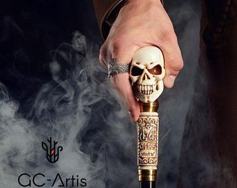 HANDMADE EXCLUSIVE DESIGNER WALKING STICKS CANES by GCArtis Unique Walking Sticks, Cane Stick, Wooden Canes, Wooden Walking Sticks, Walking Sticks And Canes, Burning Man Festival, Big Collar, Goth Style, Festival Costumes