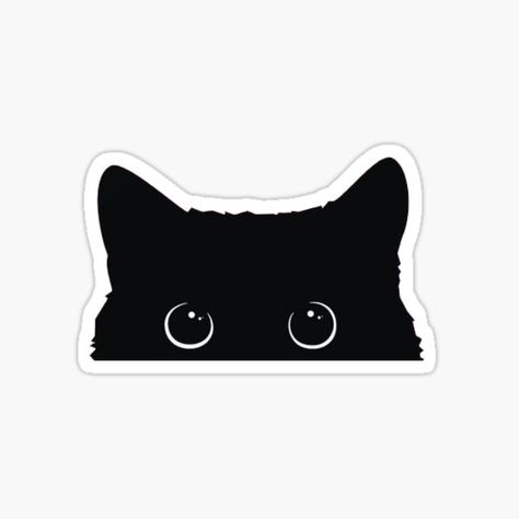 Funny Laptop Stickers, Stickers For Water Bottles, Stickers Cool, Black Cat Sticker, Black And White Stickers, Cute Black Cat, Cute Laptop Stickers, Stickers Kawaii, Iphone Case Stickers