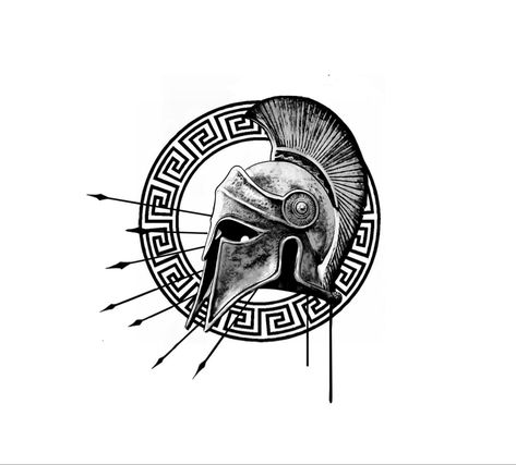 Made on Procreate. Idea taken from a tattoo design from the internet Spartan Tattoo Stencil, Spartan Helmet Tattoo, Sparta Tattoo, Roman Tattoo, Helmet Tattoo, A Tattoo Design, Spartan Tattoo, Spartan Helmet, Leg Sleeve