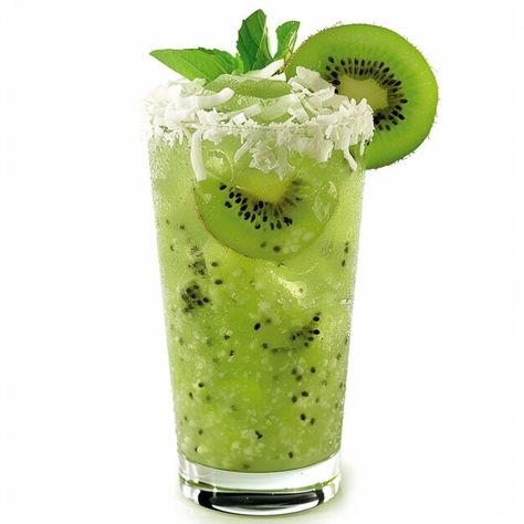 Photo kiwi coconut cooler a tropical kiw... | Premium Photo #Freepik #photo Yummy Mocktails, Coconut Cooler, Ice Pictures, Ice Photo, Famous Drinks, Non Alcoholic Cocktails, Mocktail Recipe, Event Food, Stationery Templates