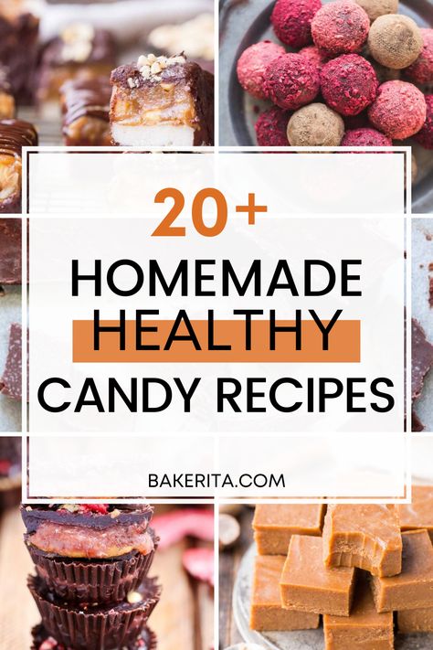 20+ Healthy Homemade Candy Recipes • Bakerita Healthy Candy Recipes, Homemade Candy Recipes, Easy Candy Recipes, Candy Alternatives, Pumpkin Delight, Healthy Candy, Homemade Candy, Candy Recipes Homemade, Christmas Candy Recipes