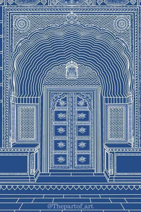 City Palace Jaipur, Mughal Art Paintings, Persian Miniature, Inner Courtyard, Indian Art Paintings, Canvas Art Painting, Indian Art, Art And Architecture, Islamic Art