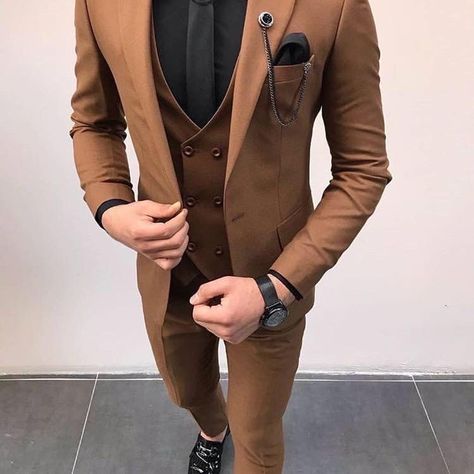 Three Peace Suit For Men, Suit For Men Stylish, Men Suit Outfit, Suit For Man, Brown Suits For Men, Christian Wedding Dress, Mens White Suit, Blazers For Men Casual, Stylish Mens Suits