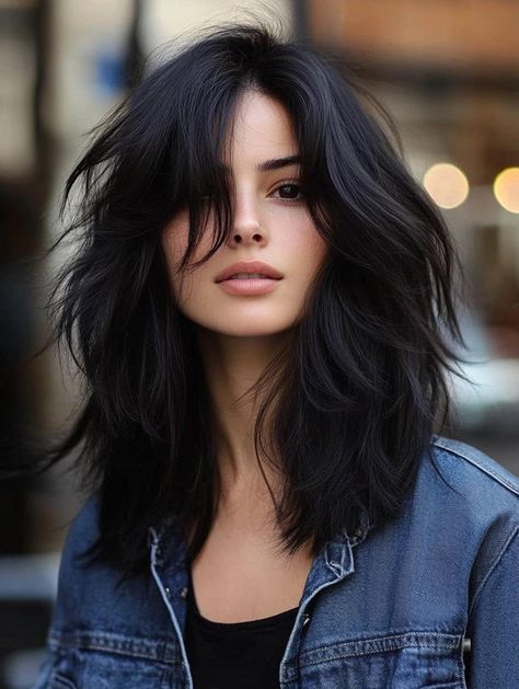 Medium Length Shag Haircuts: Effortless, Textured Styles for Every Hair Type Textured Medium Length Haircut, Collarbone Length Shag Haircut, Medium Punk Hairstyles, Long Layered Haircuts Shoulder Length, Woman’s Haircut, Slash Haircut For Women Medium, Messy Medium Length Hair, Choppy Rocker Hair, Medium Length Haircut With Layers Thick Hair