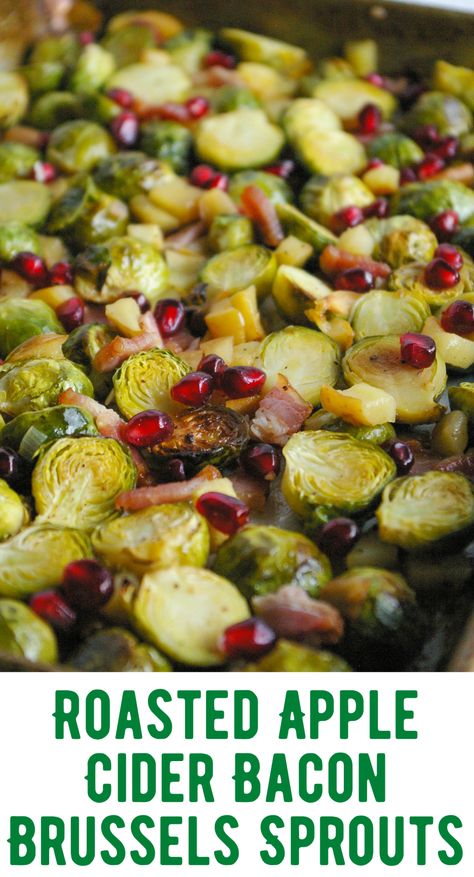 Bacon Brussels Sprouts, Thanksgiving 2023, Roasted Apples, Sprouts Recipe, Diced Apples, Winter Vegetables, Feed A Crowd, Brussels Sprouts Recipe, Sweet Tart