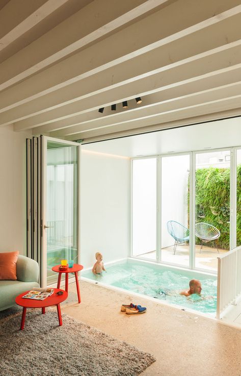 Gallery of Indoor Pools: Bringing the Tranquility of Water to Interiors - 14 Small Indoor Pool, Ideas De Piscina, Kleiner Pool Design, Indoor Swimming Pool Design, 8 Pool, Indoor Pool Design, Piscina Interior, Indoor Pools, Luxury Swimming Pools