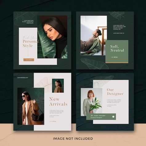 Set of fashion square banner template wi... | Free Psd #Freepik #freepsd #minimal-post #instagram-square #minimal-social-media #instagram Poster Magazine, Facebook Post Design, Instagram Branding Design, Instagram Template Design, Facebook Banner, Event Banner, Instagram Layout, Abstract Waves, Media Sosial