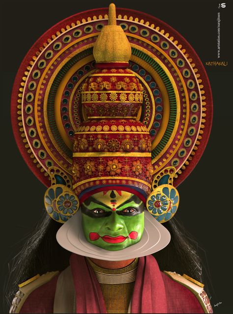 Indian Famous Paintings, Kathakali Mandala Art, Kerala Traditional Dance, Kathakali Illustration, Kathakali Photography, Kathakali Face Painting, Indian Culture Painting, Kathakali Mask, Kerala Kathakali