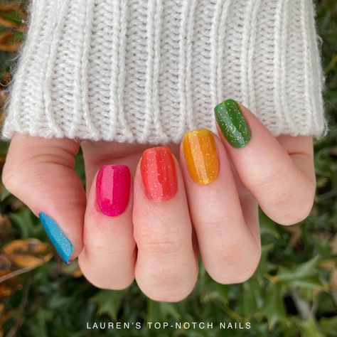 Summer manicure, trendy nails, color street nail polish Color Street Cultural Celebration, Color Street Jelly Nails, Color Street Raspberry Jam, Rainbow Jelly, Spring Nail Polish, Mixed Mani, Manicure Colors, Dry Nail Polish, Jelly Nails