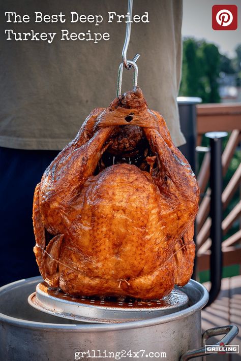 FRIED TURKEY Deep Fried Turkey Injection, Deep Fried Turkey Recipes, Turkey Injection, Fried Turkey Recipes, Gluten Free Turkey, Deep Fried Turkey, Turkey Fryer, Turkey Brine, Grilled Turkey