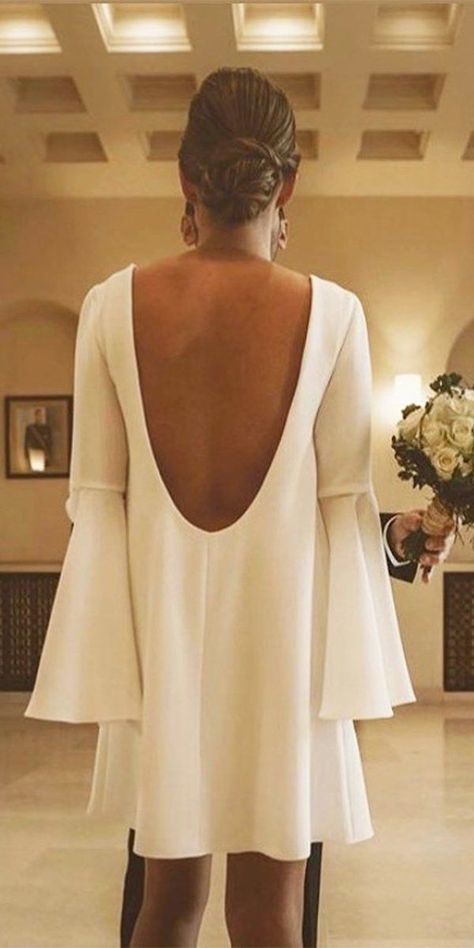 Wedding Dresses For Petite Brides, Wedding Dresses For Petite, Wedding Dresses Low Back, Short Bride Dresses, Short Bridal Gown, Simple Wedding Dress Short, Civil Wedding Dress, Petite Bride, Short Bride