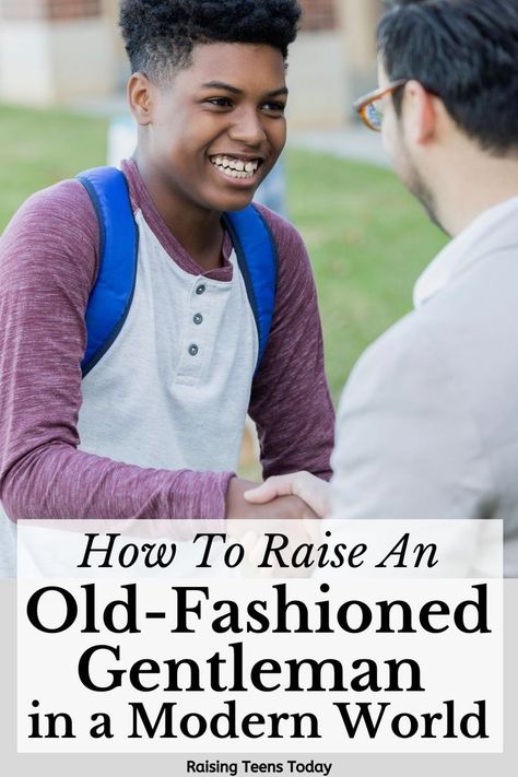 Call me old-fashioned, but I still believe in manners. I still believe we need to raise our sons to be courteous, honorable, respectful and yes, even chivalrous. Here's how I'm raising my son to be an old-fashioned gentleman in a modern world. #parenting #teenagers #tweenagers #parentingteens #raisingteenagers Parenting Teen Boys, Raising Gentlemen, Manners For Kids, Raising Teenagers, Intentional Parenting, Parenting Teenagers, Future Mommy, Raising Boys, Pet Care Tips