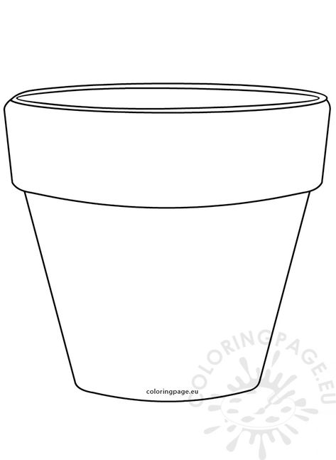 Printable Flower Pot Shape Image – Coloring Page Sketch Coloring Page Printable Flower Pot Template, Flower Pot Coloring Page, Flower Pot Outline, Simple Flower Pot Drawing, Watering Can Coloring Page, Flower Pot Template Free Printable, Flower Pot Sketch, Flower Pot Printable, Flower Pot Template