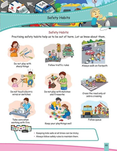 Safety Rules At Home, Safety Rules At School, Child Safety Activities, Grade School Activities, Rhyming Poems For Kids, Safety Rules For Kids, Preschool Worksheets Free Printables, Picture Comprehension, English Conversation Learning