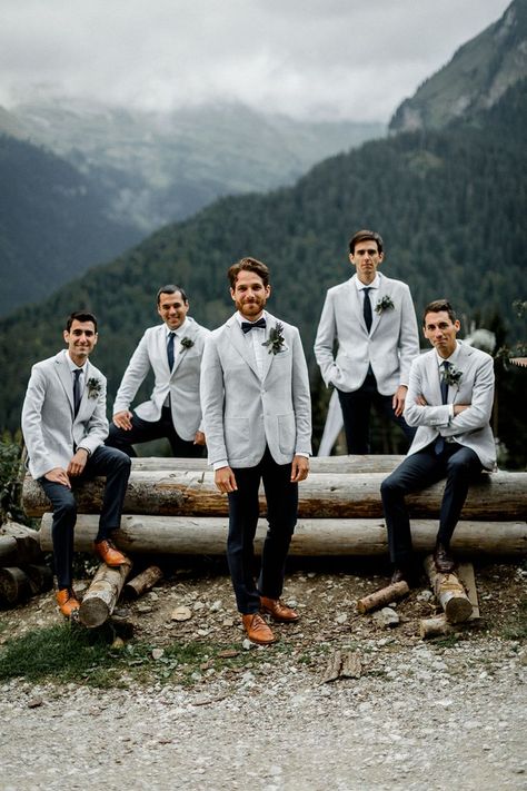 Alps Wedding, Grey Blazers, Groom Suite, Wicker Wedding, Groomsmen Photography, Registry Wedding, Wedding Groomsmen Attire, Suits Groom, Grey Suit Wedding