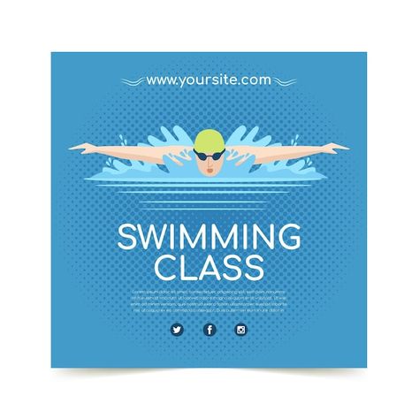 Swimming Competition Poster, Swimming Posters, Class Poster, Swimming Classes, Swimming Lessons, Sport Banner, Swimming Sport, Sports Flyer, Swim Lessons