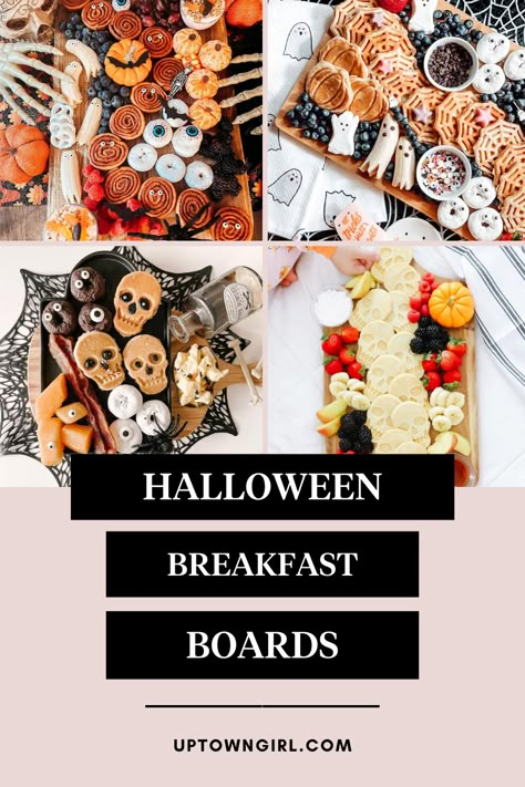 Halloween Brunch Charcuterie Board, Halloween Breakfast Board Ideas, Boo Berry Cereal Recipes, Breakfast Halloween Ideas, Halloween Waffle Bar, Halloween Birthday Brunch, Witch Brunch Ideas, Halloween Breakfast Ideas For Work, Spooky Brunch Food