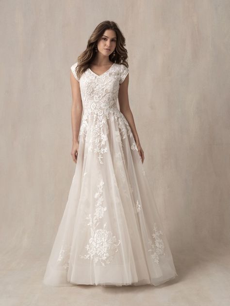 Modest Lds Wedding Dresses, Wedding Dresses Modest Lds, Scoop Neckline Wedding Dress, Outdoor Wedding Dresses, Allure Dress, Weddings Dresses, Fairytale Gown, Modest Bridal, Modest Neckline