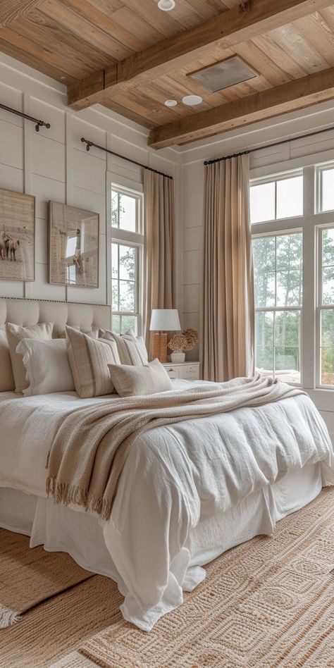 Modern Luxury Bedroom, White Bed, Bedroom Decor Cozy, Cottage Bedroom, Master Bedrooms Decor, Beautiful Bedrooms, Design Case, Luxurious Bedrooms, Dream Home Design