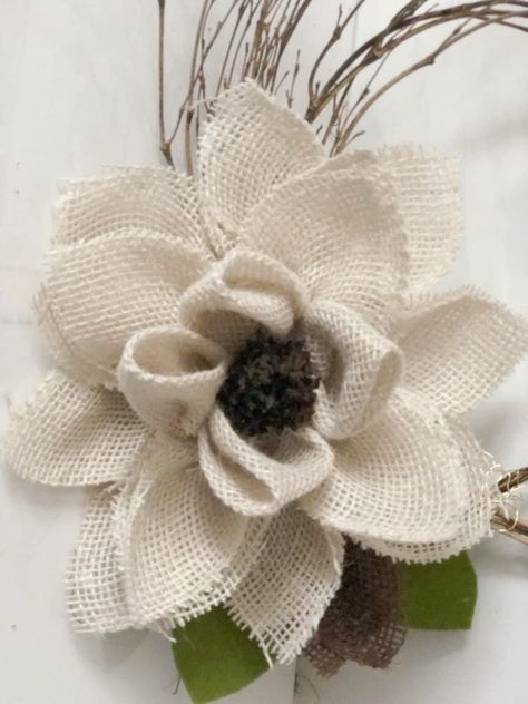 Burlap Roses Tutorial, Burlap Ribbon Crafts, Burlap Flower Tutorial, Easiest Burlap, Burlap Roses, Burlap Wreath Diy, Coffee Filter Flowers, Burlap Projects, Making Fabric Flowers