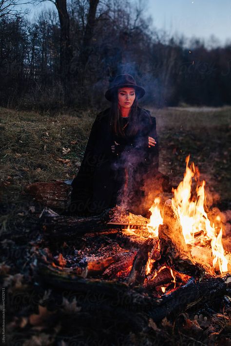 Fire In The Forest, Portrait Of Woman, Surreal Portrait, Burning Fire, Woman In Black, Fire Photography, How To Make Fire, Photography Posing Guide, Posing Guide