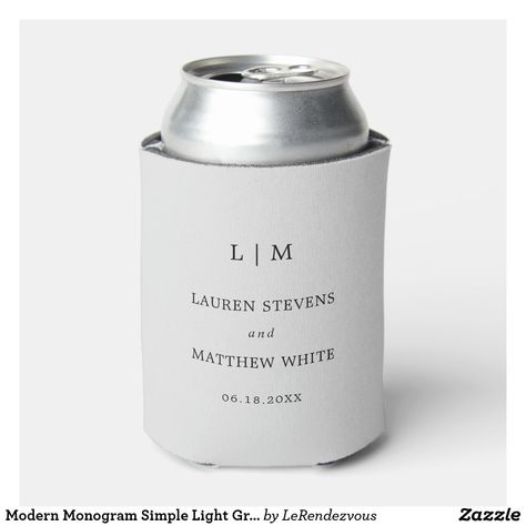 Light Gray Wedding, Two Letter Monogram, Wedding Necessities, Simple Wedding Favors, Minimalist Couple, Pink And White Weddings, Wedding Koozies, Editing Tool, Silver Monogram