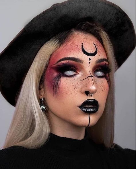 Goth Witch Makeup, Witchy Makeup, Maquillage Halloween Simple, Halloween Makeup Witch, Creative Halloween Makeup, Halloweenský Makeup, Holloween Makeup, Cute Halloween Makeup, Halloween Makeup Pretty