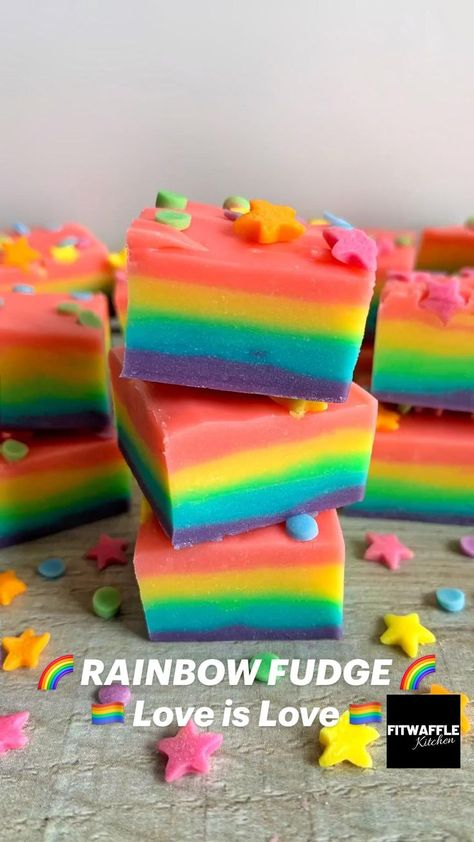 🌈 RAINBOW FUDGE 🌈 🏳️‍🌈 Love is Love 🏳️‍🌈 | Tasty baking, Easy baking recipes desserts, Fudge Baking Recipes Desserts, Happy Pride Month, Easy Baking Recipes Desserts, Tasty Baking, Happy Pride, Food Drinks Dessert, Fun Baking Recipes, Cute Desserts, Food Videos Desserts