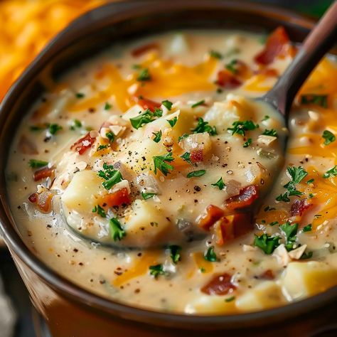 Discover the savory indulgence of Crock Pot Crack Potato Soup, a beloved homestyle dish that combines the creamy richness of potatoes with the irresistible flavors of cheese, bacon, and ranch seasoning. Perfect for busy days ... READ MORE Unique Soup Recipes, Soup With Cheese, Creamy Potato Soup Recipe, Soup Lovers, Best Potato Soup, Food Thoughts, Slow Cooker Potatoes, Crock Pot Potatoes, Crockpot Soup