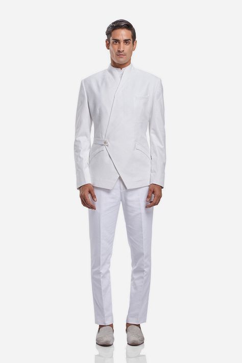 Wrap Suit Men, All White Outfit Men, Pushed Back Hair, White Suit Men, White Leather Jacket Outfit, Men White Shirt, Prince Suit, White Turtle Neck, High Fashion Men