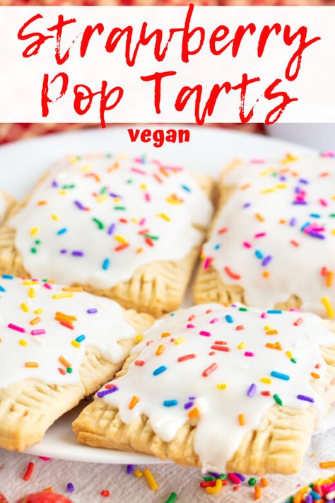 Vegan Pop Tarts, Vegan Poptarts, Pop Tarts Recipe, Strawberry Pop Tarts, Homemade Pop Tarts, Strawberry Pop, Poptart Recipe, Strawberry Pop Tart, Tarts Recipe