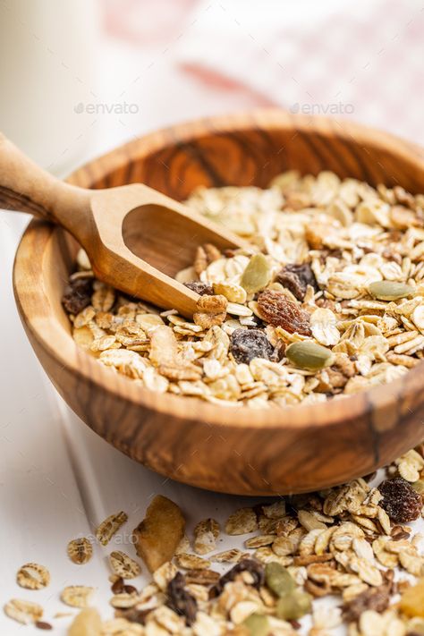 Healthy cereal breakfast. Mixed muesli. by jirkaejc. Healthy cereal breakfast. Mixed muesli in bowl on white table. #AD #breakfast, #Mixed, #Healthy, #cereal Muesli Breakfast, Cereal Breakfast, Healthy Cereal Breakfast, Table Top View, Healthy Cereal, Breakfast Healthy, White Table Top, Breakfast Cereal, White Table