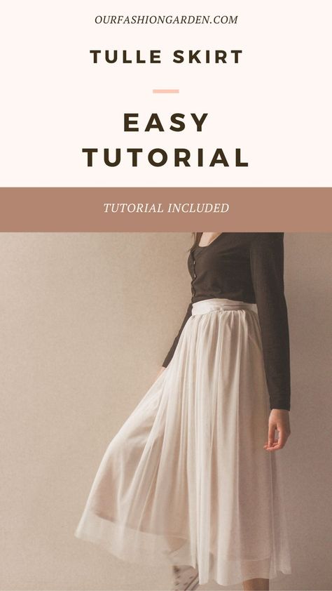 DIY Sewing clothes Make your perfect tulle skirt Chiffon Skirt Pattern, Flowy Skirt Pattern, Layered Skirt Pattern, Tulle Skirt Pattern, How To Make A Tulle Skirt, Adult Tulle Skirt, Diy Tulle Skirt, Tulle Skirt Tutorial, Diy Tulle