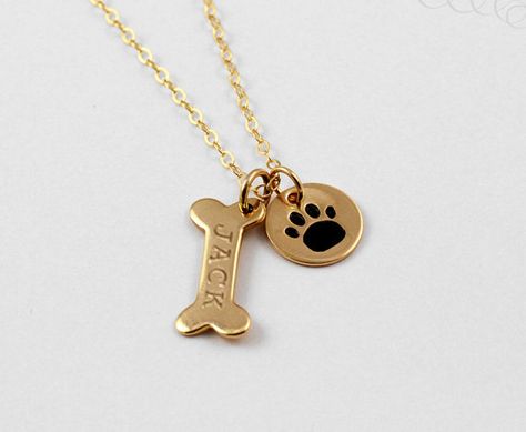 Paw Necklace, Mini Tattoo, Pet Jewelry, Dog Necklace, Dog Jewelry, Necklace Pendants, Jewelry Tags, Dog Bone, Dog Paw