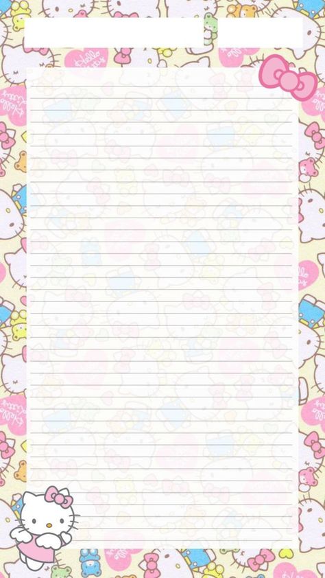 Hello Kitty Notes, Hello Kitty Writing, Hello Kitty Notebook, Hello Kitty Paper, Hello Kitty Printables, Writing Paper Printable Stationery, Free Printable Stationery, Note Writing Paper, Writing Paper Printable