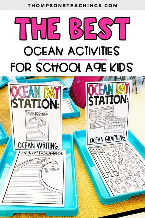 Ocean Centers, Ocean Themed Activities, Fun Friday Activities, Themed Activities For Kids, Friday Activities, Abc Countdown, Student Incentives, Ocean Animal Crafts, Elementary Teaching Ideas